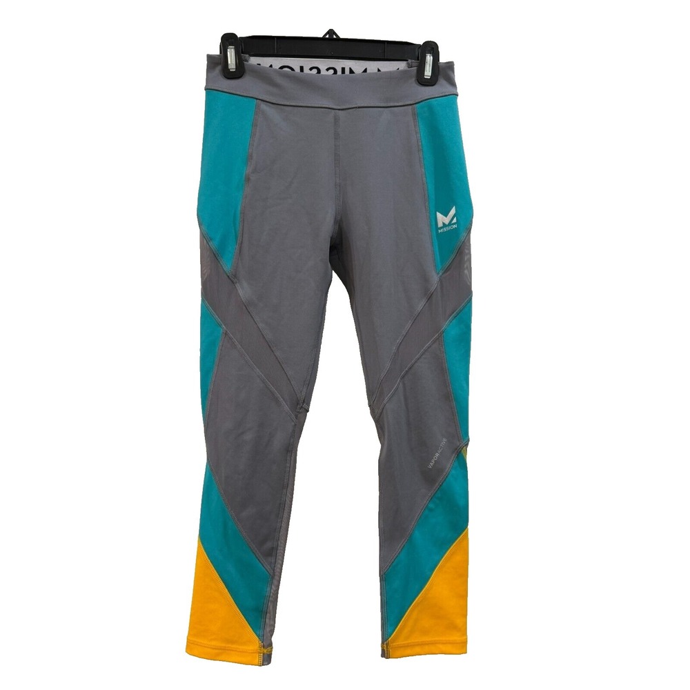Women's Mission Vapor Active Grey Compression Cropped Leggings Size‎ Medium
